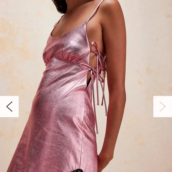 - Free people Anna Sui  metallic leather mini dress new with tags size 2 - Picture 4 of 10